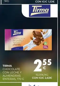 CashDiplo TIRMA Chocolate con leche y almendras enteras oferta