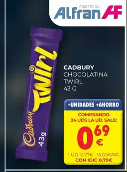 CashDiplo CADBURY Chocolatina twirl oferta