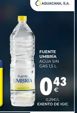 CashDiplo FUENTE UMBRÍA Agua sin gas oferta