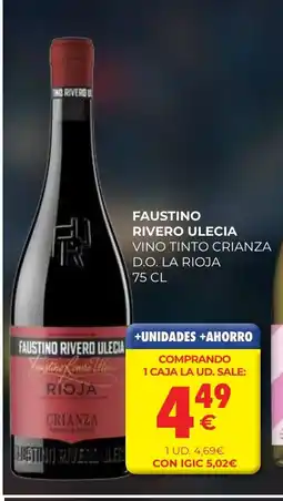 CashDiplo FAUSTINO RIVERO ULECIA Vino tinto crianza d.o. la rioja oferta
