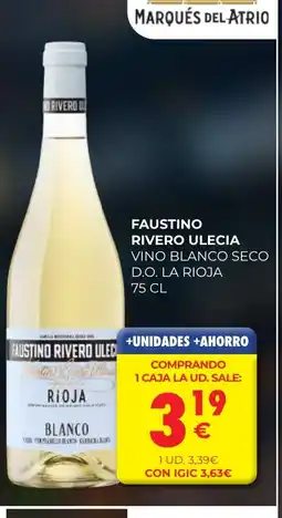 CashDiplo FAUSTINO RIVERO ULECIA Vino blanco seco d.o. la rioja oferta