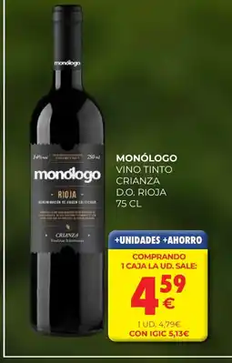 CashDiplo MONÓLOGO Vino tinto crianza d.o. rioja oferta