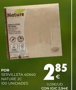 CashDiplo PDR Servilleta 40x40 nature 2c 100 unidades oferta