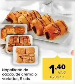 Autoservicios Familia Napolitana de cacao, de crema o variadas, 5 uds oferta