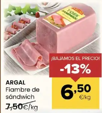 Autoservicios Familia ARGAL Fiambre de sandwich oferta