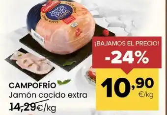 Autoservicios Familia CAMPOFRÍO Jamón cocido extra oferta