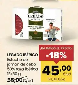 Autoservicios Familia LEGADO IBÉRICO Estuche de jamón de cebo 50% raza ibérica oferta