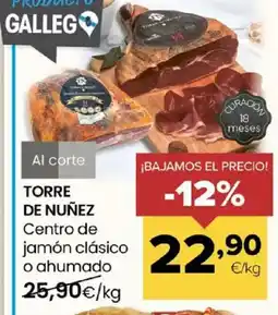 Autoservicios Familia TORRE DE NUÑEZ Centro de jamón clásico o ahumado oferta