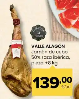 Autoservicios Familia VALLE ALAGÓN Jamón de cebo 50% raza ibérica oferta