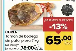 Autoservicios Familia COREN Jamón de bodega sin pata oferta