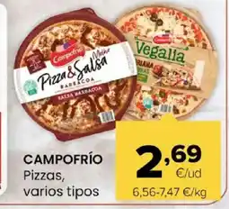 Autoservicios Familia CAMPOFRÍO Pizzas, varios tipos oferta