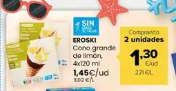 Autoservicios Familia EROSKI Cono grande de limón oferta