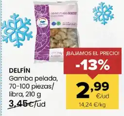 Autoservicios Familia DELFÍN Gamba pelada, 70-100 piezas/ libra oferta