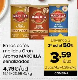 Autoservicios Familia MARCILLA En los cafés molidos Gran Aroma señalizados oferta