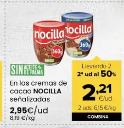 Autoservicios Familia NOCILLA En las cremas de cacao señalizadas oferta