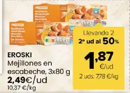Autoservicios Familia EROSKI Mejillones en escabeche oferta