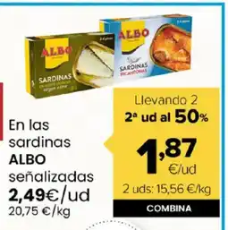 Autoservicios Familia ALBO En las sardinas señalizada oferta
