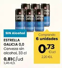Autoservicios Familia ESTRELLA GALICIA 0,0 Cerveza sin alcohol oferta