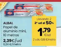 Autoservicios Familia ALBAL Papel de aluminio mini, 10 metros oferta