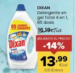 Autoservicios Familia DIXAN Detergente en gel Total 4 en 1, 85 dosis oferta