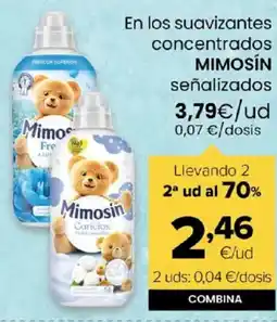 Autoservicios Familia MIMOSÍN En los suavizantes concentrados señalizados oferta