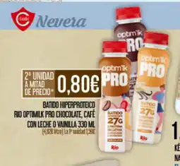 Claudio Batido hiperproteico rio optimilk pro chocolate, café con leche o vainilla oferta