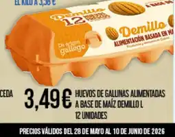 Claudio Huevos de gallinas alimentadas a base de maíz demillo l 12 unidades oferta