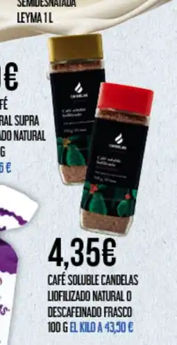 Claudio Café soluble candelas liofilizado natural o descafeinado frasco oferta