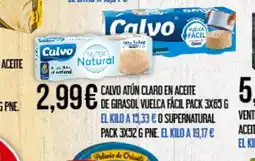 Claudio CALVO Atún claro en aceite de girasol vuelca fácil oferta