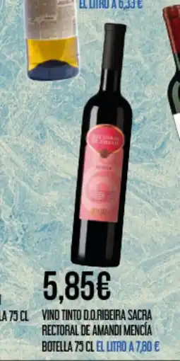 Claudio Vino tinto d.o.ribeira sacra rectoral de amandi mencía botella oferta