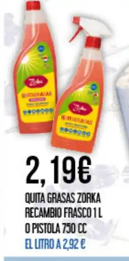 Claudio ZORKA Quita grasas recambio frasco o pistola 750 cc oferta