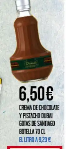 Claudio Crema de chocolate y pistacho dubai gotas de santiago botella oferta