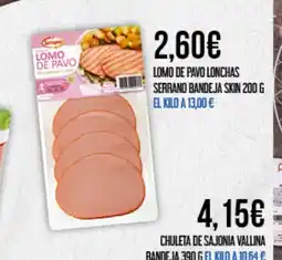 Claudio Lomo de pavo lonchas serrano bandeja skin oferta