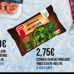 Claudio FINDUS Espinacas en hojas congeladas estuche oferta