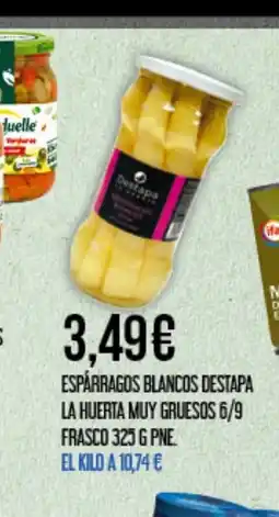 Claudio Espárragos blancos destapa la huerta muy gruesos 6/9 frasco oferta