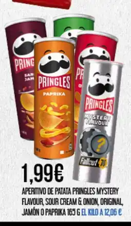 Claudio PRINGLES Aperitivo de patata mystery flavour, sour cream & onion, original, jamón o paprika oferta