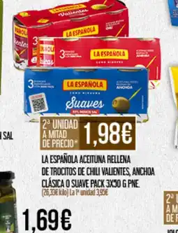 Claudio LA ESPAÑOLA Aceituna rellena de trocitos de chili valientes, anchoa clásica o suave oferta