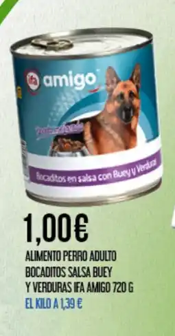 Claudio IFA AMIGO Alimento perro adulto bocaditos salsa buey y verduras oferta