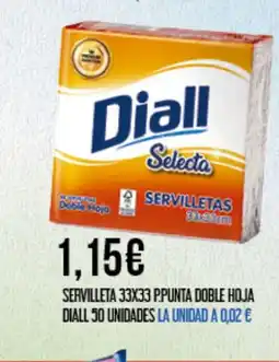 Claudio DIALL Servilleta 33x33 p.punta doble hoja 50 unidades oferta