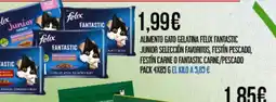 Claudio Alimento gato gelatina felix fantastic junior selección favoritos, festín pescado, festín carne o fantastic carne/pescado oferta