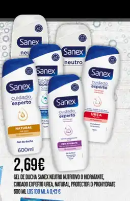 Claudio SANEX Gel de ducha neutro nutritivo o hidratante, cuidado experto urea, natural, protector o prohydrate oferta