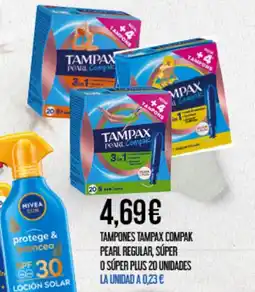 Claudio TAMPAX Tampones compak pearl regular, súper o súper plus 20 unidades oferta