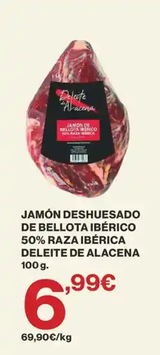 Hipercor Jamón deshuesado de bellota ibérico 50% raza ibérica deleite de alacena oferta