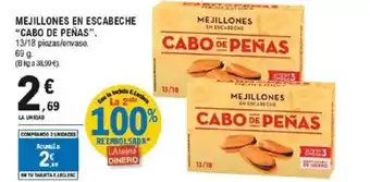 E.Leclerc CABO DE PEÑAS Mejillones en escabeche oferta