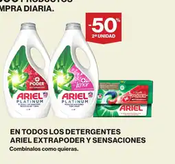 Supercor En todos los detergentes ariel extrapoder y sensaciones oferta