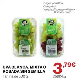 Supercor Uva blanca, mixta o rosada sin semilla oferta