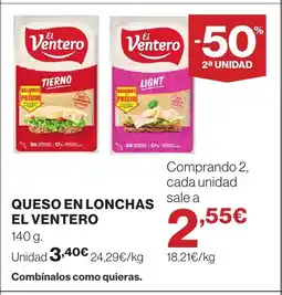 Supercor EL VENTERO Queso en lonchas oferta