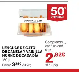 Supercor Lenguas de gato de canela y vainilla horno de cada día oferta