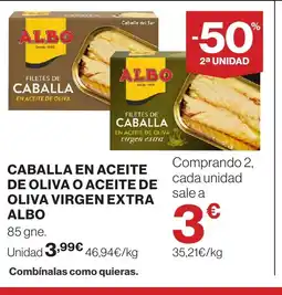 Supercor ALBO Caballa en aceite de oliva o aceite de oliva virgen extra oferta