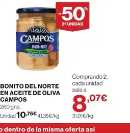 Supercor CAMPOS Bonito del norte en aceite de oliva oferta